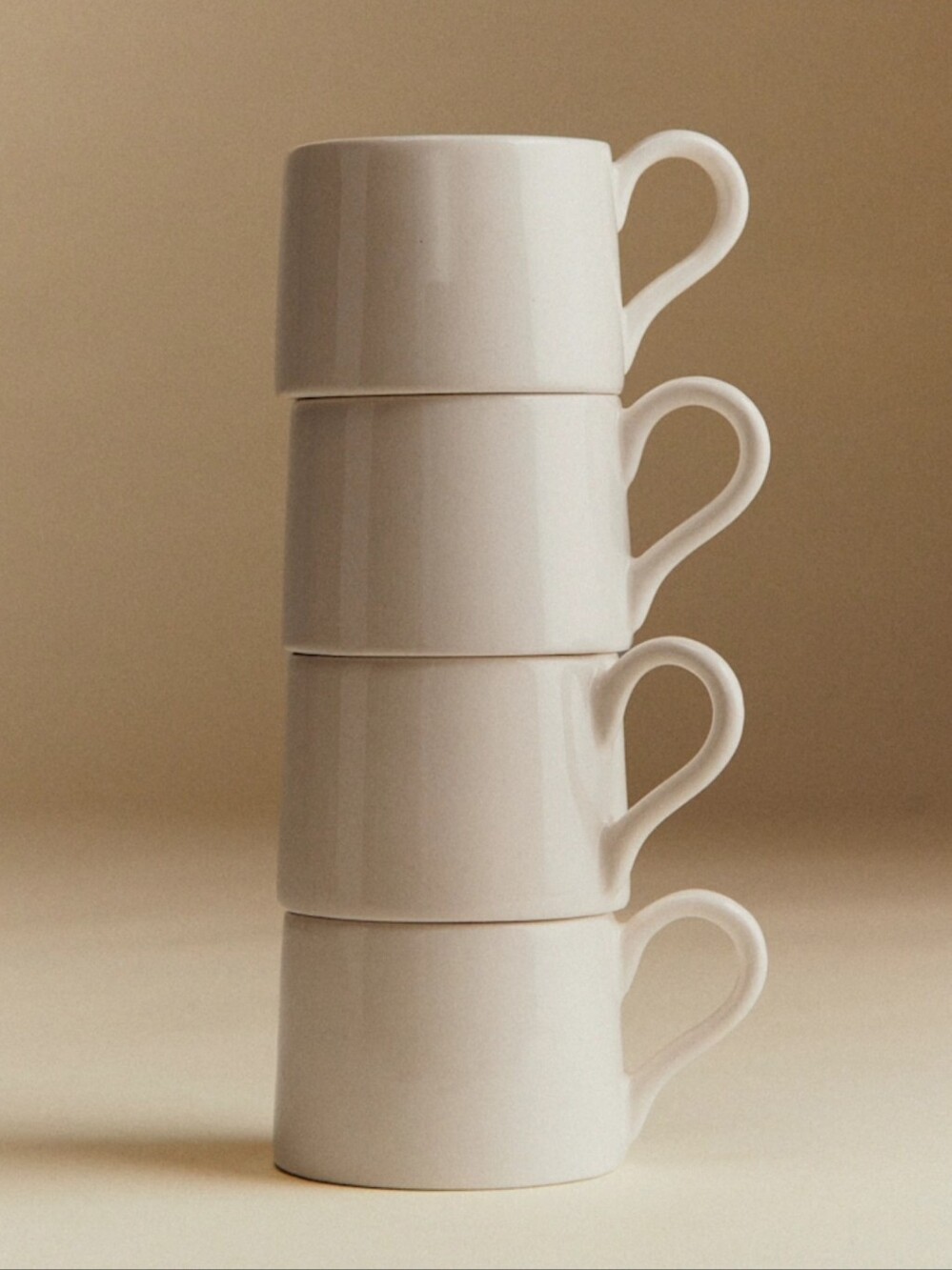 Sézane Set of 4 Espresso Cups Ecru Ceramic New in Box